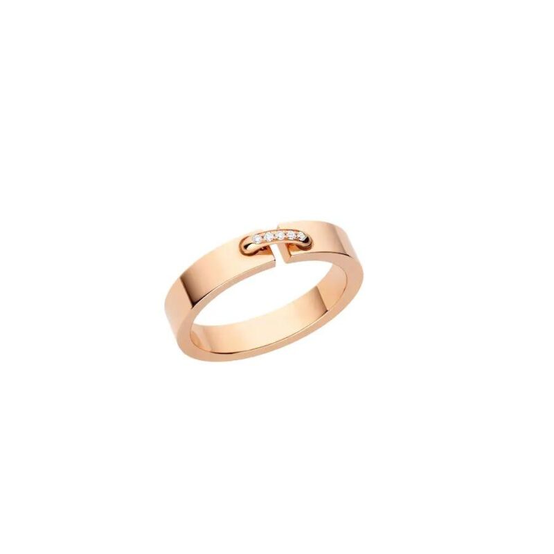 Chaumet Liens Évidence Wedding Band 080542 Rose Gold Diamonds 4MM