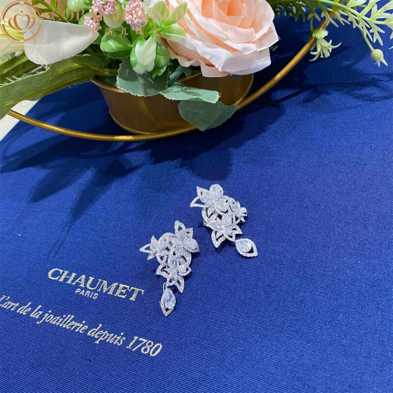 Chaumet Songe De Nui Earrings White Gold Diamonds Coral 58