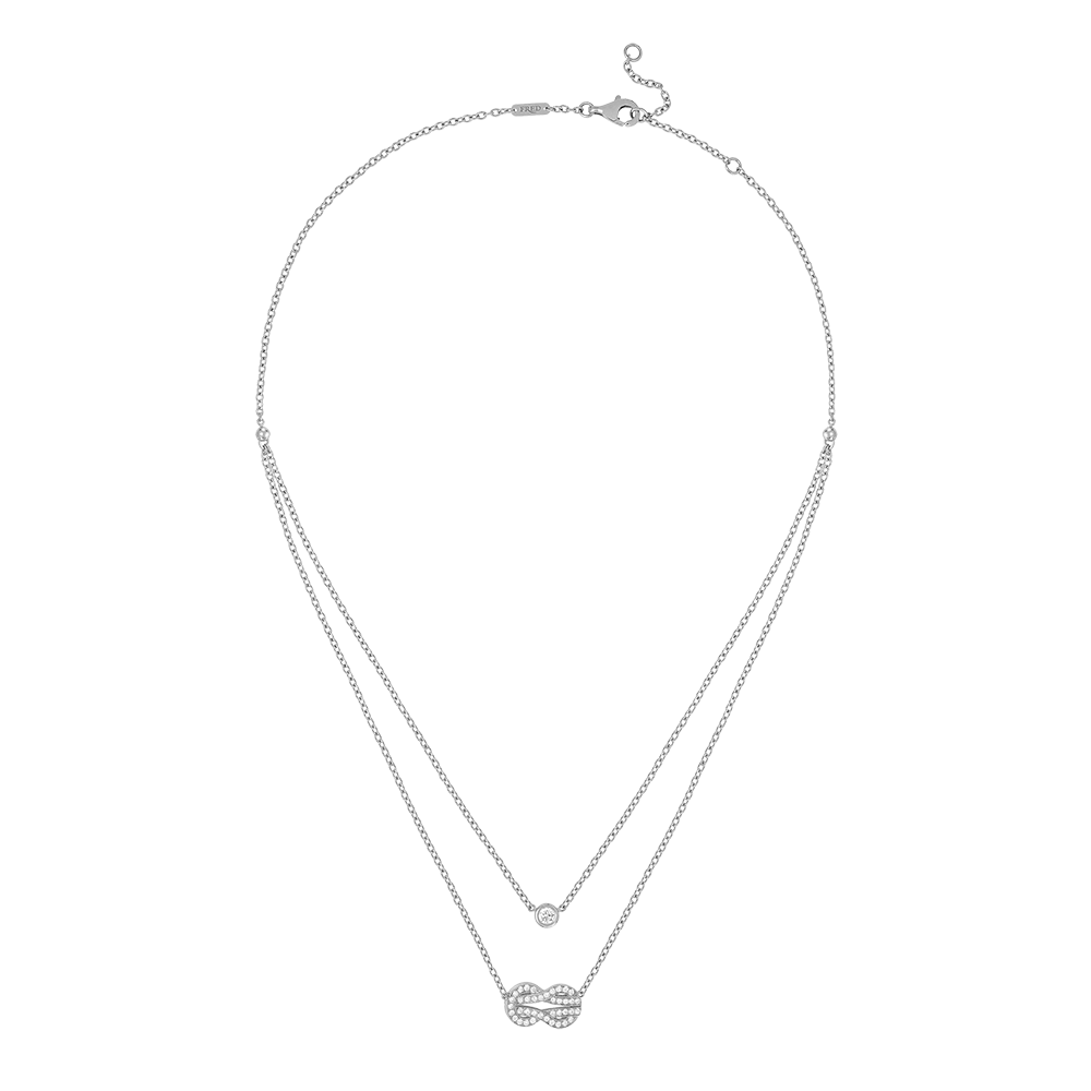 fred chance infinie double chain medium model necklace in white gold paved with diamonds ref 7b0226 coral 2