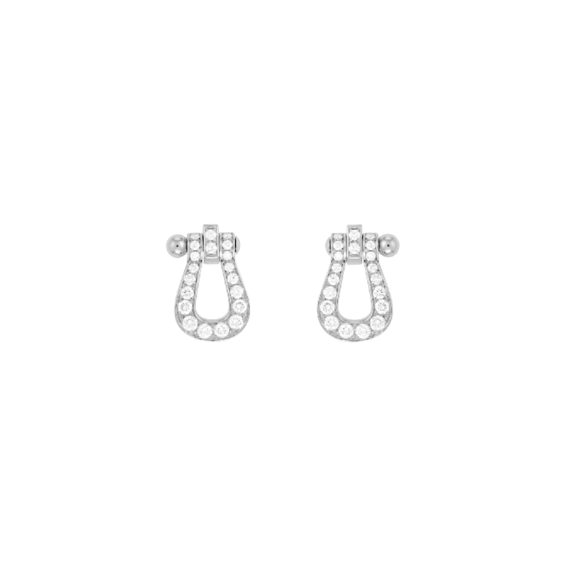 Fred Force 10 Medium Model Earrings In White Gold And Diamonds Ref 8b0234 Coral 18