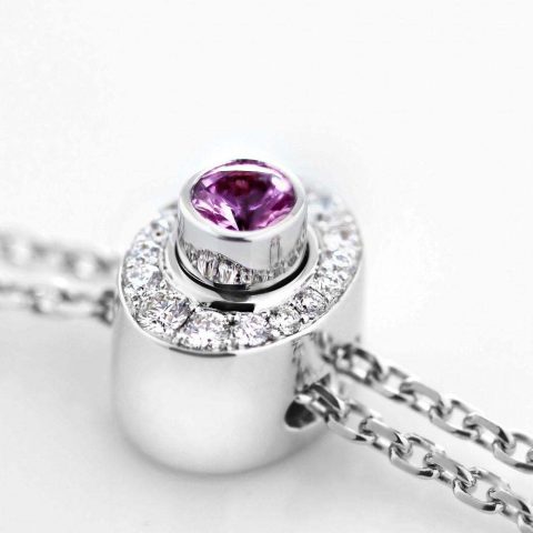 Garrard Wings Embrace Bird Of Paradise Slider Pendant In 18ct White Gold With Diamonds And Sapphires 100