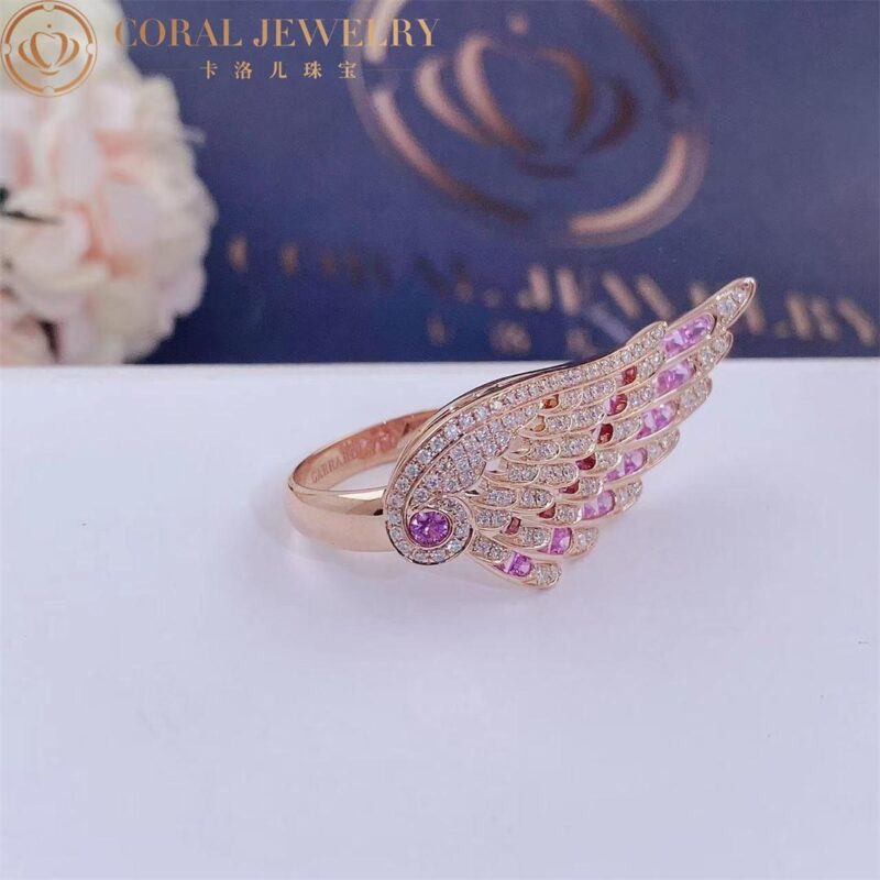 Garrard Wings Embrace Pink Sapphire And Diamond Ring In 18ct Rose Gold Coral 28