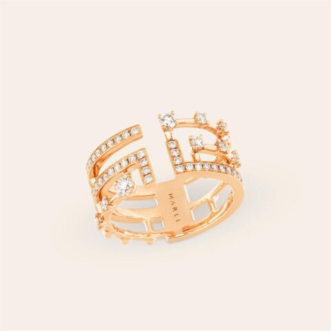Marli Avenues Ring In Rose Gold Aven R2 Coral 18