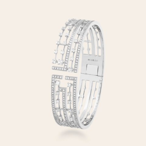 Marli Avenues Statement Hinged Bracelet In White Gold Aven B12