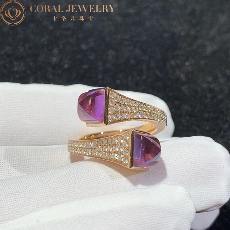 Marli Cleo Diamond Ring With Amethyst In Rose Gold Cleo R5 Coral 22