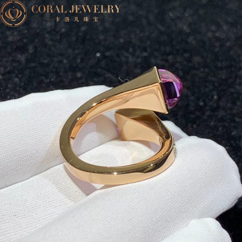 Marli Cleo Diamond Ring With Amethyst In Rose Gold Cleo R5 Coral 33