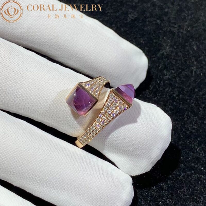 marli cleo diamond ring with amethyst in rose gold cleo r5 coral 6