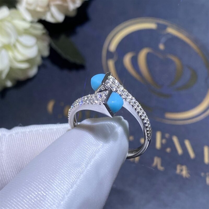 Marli Cleo Diamond Wrap Ring With Turquoise In 18kt White Gold Jewelry 45