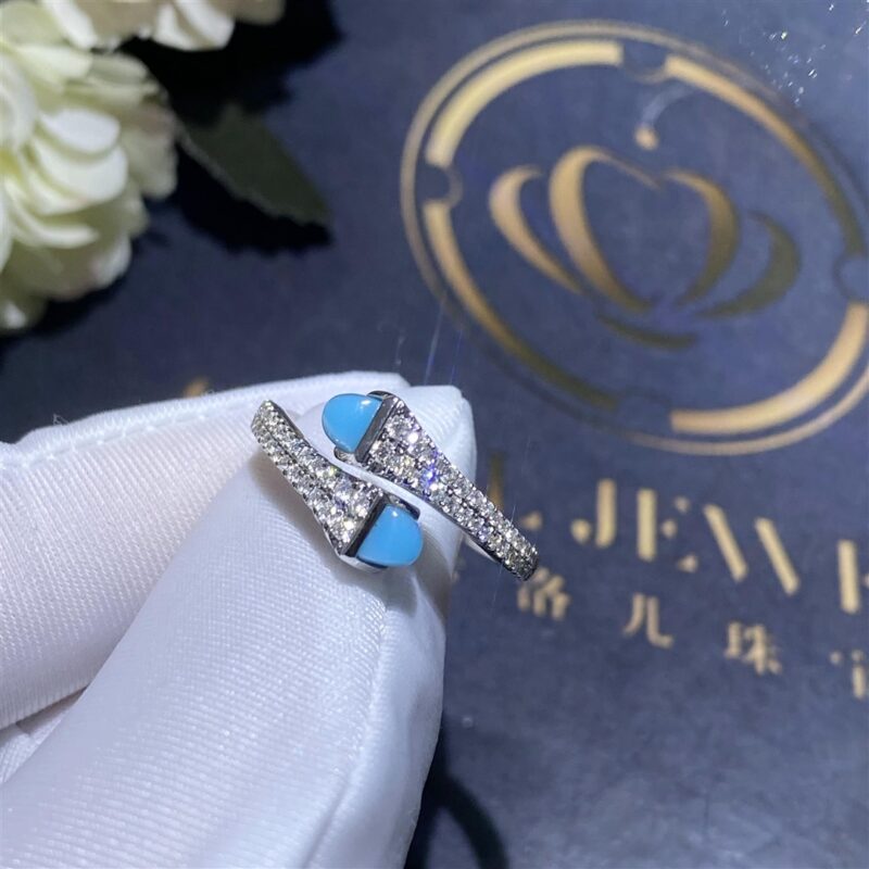 Marli Cleo Diamond Wrap Ring With Turquoise In 18kt White Gold Jewelry 55