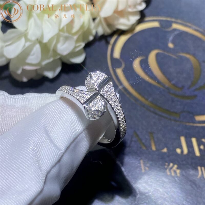 Marli Cleo Full Diamond Midi Slim Ring In White Gold Cleo R48 Coral 22