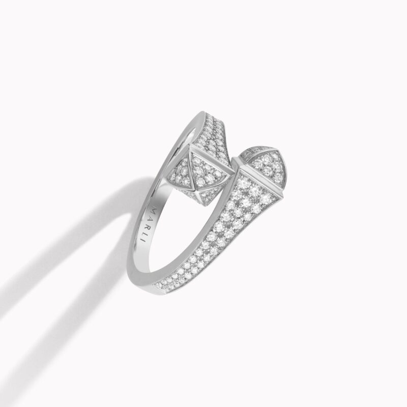 Marli Cleo Full Diamond Midi Slim Ring In White Gold Cleo R48 Scaled 11