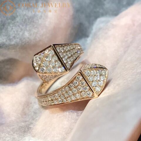 Marli Cleo Full Diamond Ring In Rose Gold Cleo R7 Coral 26