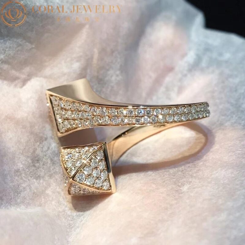 Marli Cleo Full Diamond Ring In Rose Gold Cleo R7 Coral 36