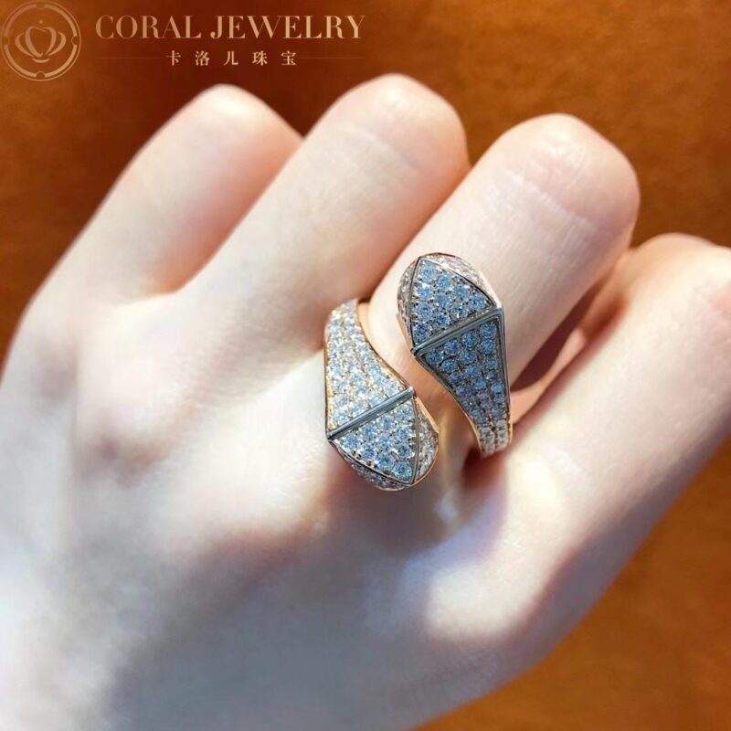 Marli Cleo Full Diamond Ring In Rose Gold Cleo R7 Coral 48