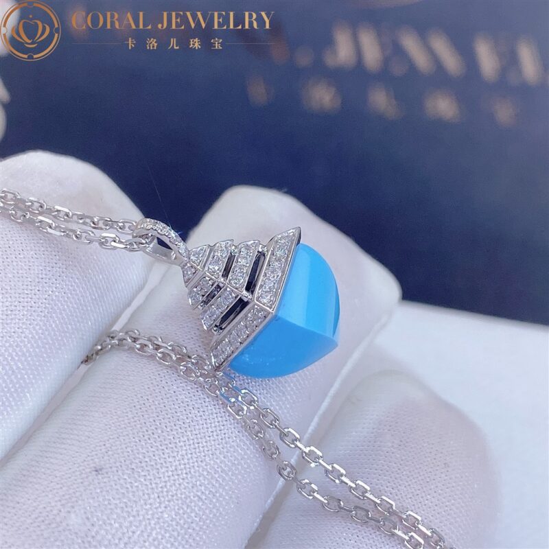 marli cleo mini rev diamond pendant in white gold set with turquoise cleo n37 coral 7