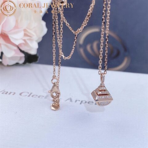 Marli Cleo Mini Rev Full Diamond Pendant In Rose Gold Cleo N32 Coral 18