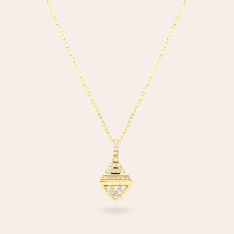 Marli Cleo Mini Rev Full Diamond Pendant In Yellow Gold Cleo N32 co