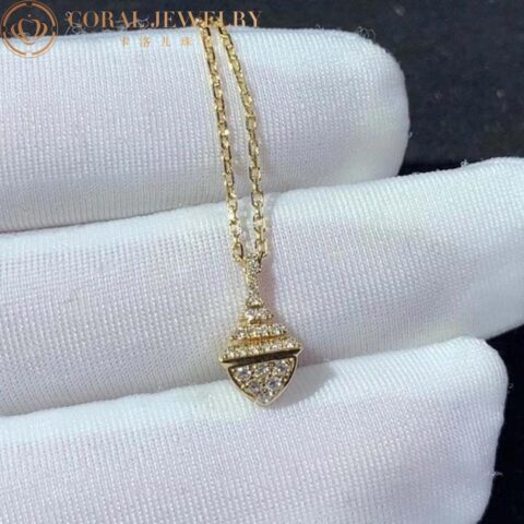 Marli Cleo Mini Rev Full Diamond Pendant In Yellow Gold Cleo N32 Coral 18