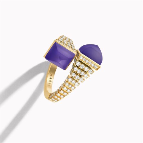 Marli Cleo Rev Diamond Ring In Yellow Gold Set With Amethyst Cleo R29 co