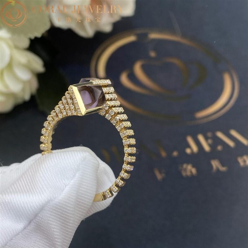 Marli Cleo Rev Diamond Ring In Yellow Gold Set With Amethyst Cleo R29 Coral 48