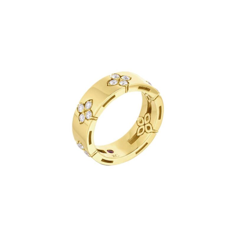 Roberto Coin Love In Verona Yellow Gold Ring With Diamonds 56