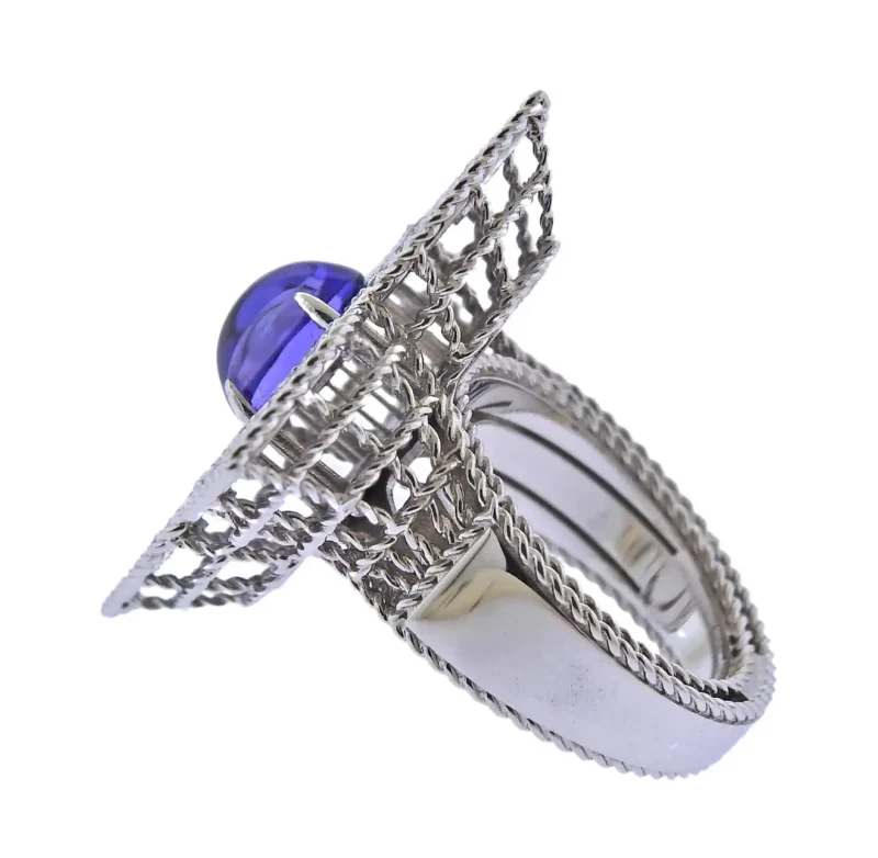 Roberto Coin Princess Flower Diamond Tanzanite Cocktail Ring 33