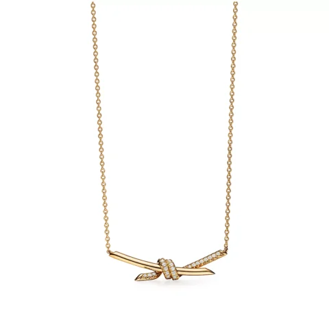 Tiffany Knot Pendant In Yellow Gold With Diamonds 1