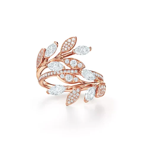 Tiffany Victoria Diamond Vine Bypass Ring In 18k Rose Gold co