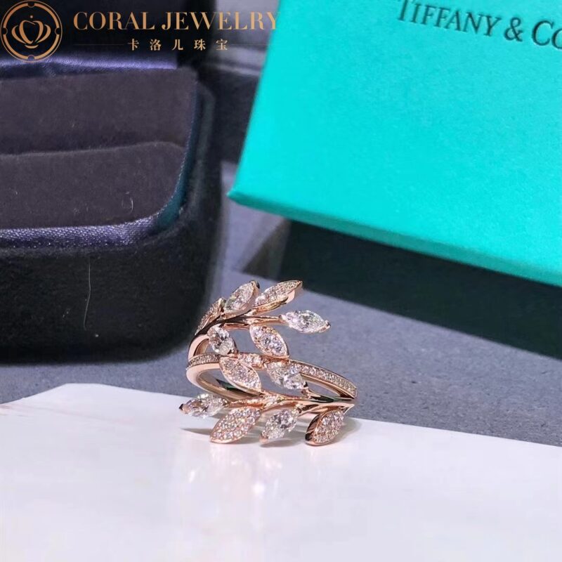 Tiffany Victoria Diamond Vine Bypass Ring In 18k Rose Gold Coral 28