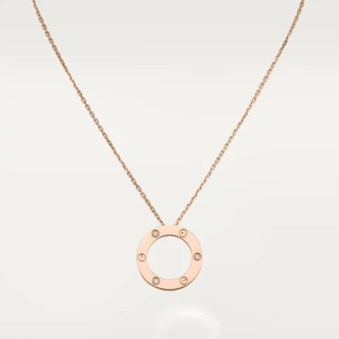 Cartier Love Necklace B7014700 3 Diamonds Rose Gold 1