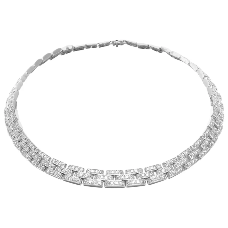 Cartier Maillon Panthère Fine N7408300 Necklace 3 Diamond-paved Rows 7