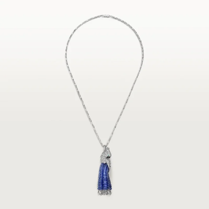 Cartier Les Oiseaux Libérés H3000007 Necklace White Gold Sapphire Diamond Parrot 1