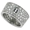 Cartier Love Ring N4210400-1 Pave Diamond White Gold Ceramic