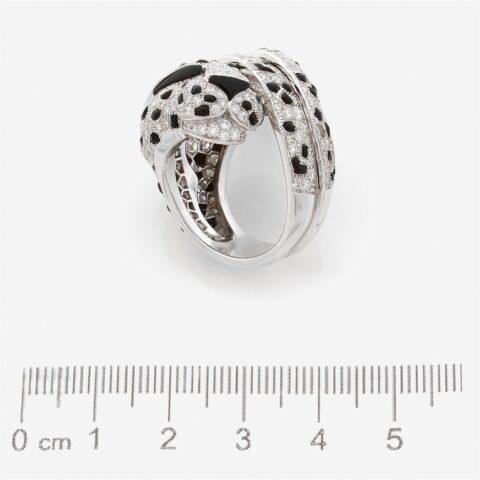 Cartier Panthère De H4179400 Cartier Ring Panthere Diamond Onyx Coil Ring 6