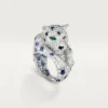 Cartier Panthère De H4078300 Cartier Ring Platinum Sapphire Emerald Onyx Diamonds 1