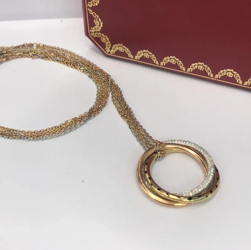 Cartier Trinity Diamond Panthere Chain Necklace 18 Karat 4