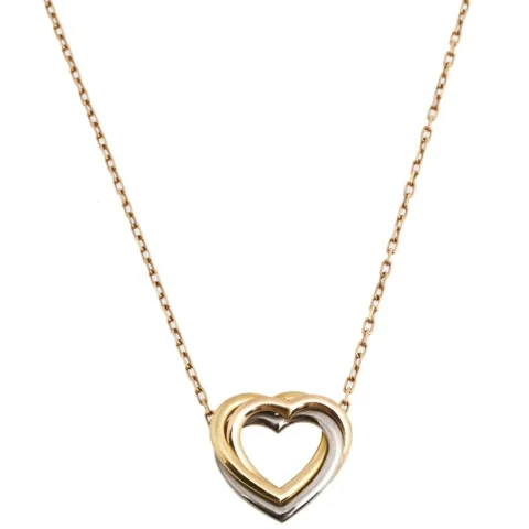 Cartier Heart Three Tone 18k Gold Necklace Cartier Trinity de 1