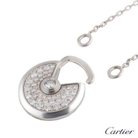 Cartier Amulette de B3047600 Cartier Diamond Whit Gold Long Necklace 8