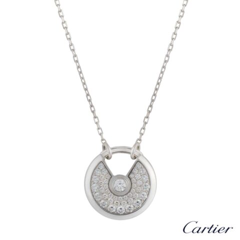 Cartier Amulette de B3047600 Cartier Diamond Whit Gold Long Necklace 1