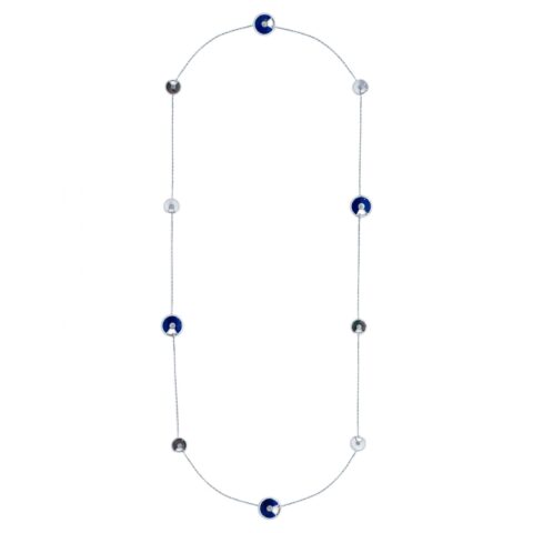 Cartier Amulette De Cartier Necklace Diamond Lapis & Mother of Pearl in 18k White Gold 1