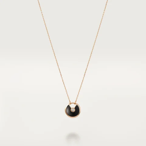 Cartier Amulette De Cartier B7224558 Necklace Small Model Rose Gold Onyx 1