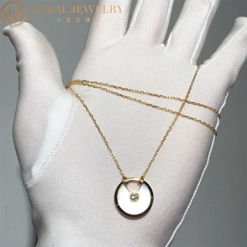 Cartier Amulette B7224559 De Cartier Necklace Small Model Yellow Gold White Mother-of-pearl 8