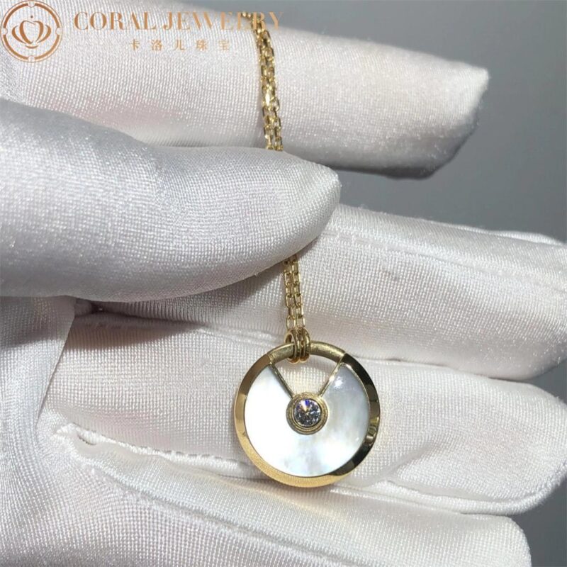 Cartier Amulette B7224559 De Cartier Necklace Small Model Yellow Gold White Mother-of-pearl 7