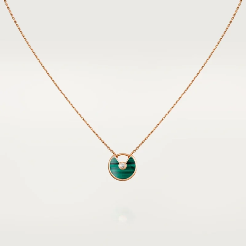 Cartier Amulette De Cartier B7224550 Necklace XS Model Rose Gold Malachite 1