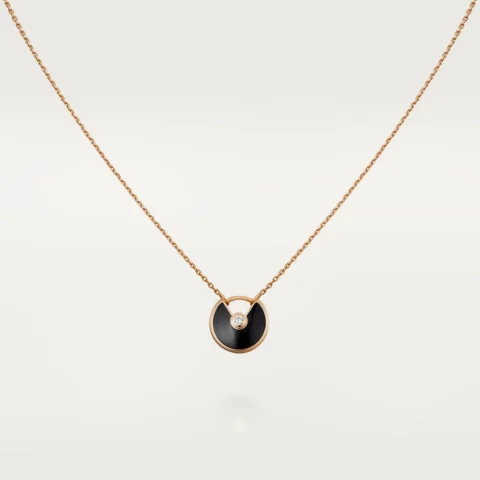 Cartier Amulette De Cartier B3047200 Necklace XS Model Rose Gold Onyx 1