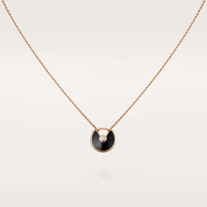 Cartier Amulette De Cartier B3047200 Necklace XS Model Rose Gold Onyx 1