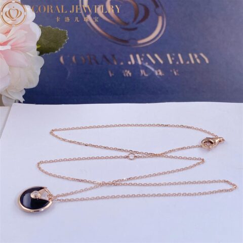 Cartier Amulette De Cartier B3047200 Necklace XS Model Rose Gold Onyx 6