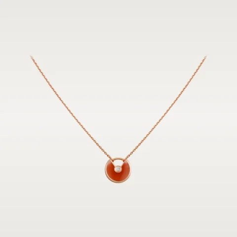 Cartier Amulette De B7224518 Cartier Necklace XS Rose Gold Carnelian Diamond 1