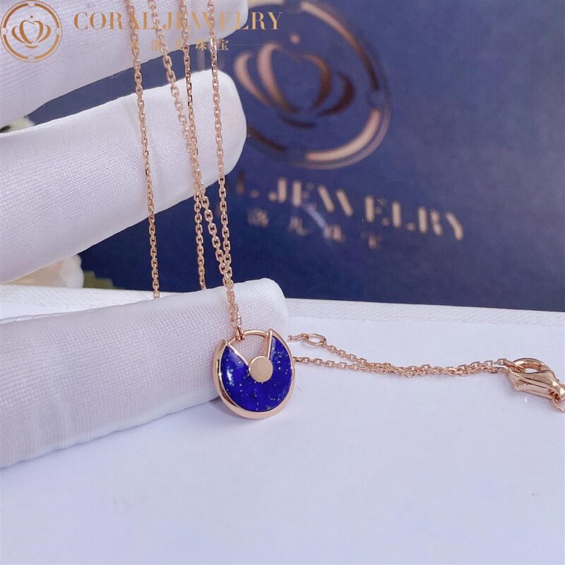 Cartier Amulette De Cartier B3153108 Necklace XS Rose Gold Lapis Lazuli Diamond 3