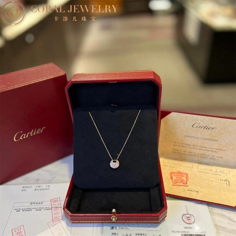 Cartier Amulette B7224519 De Cartier Necklace XS Rose Gold Opal Diamond 9